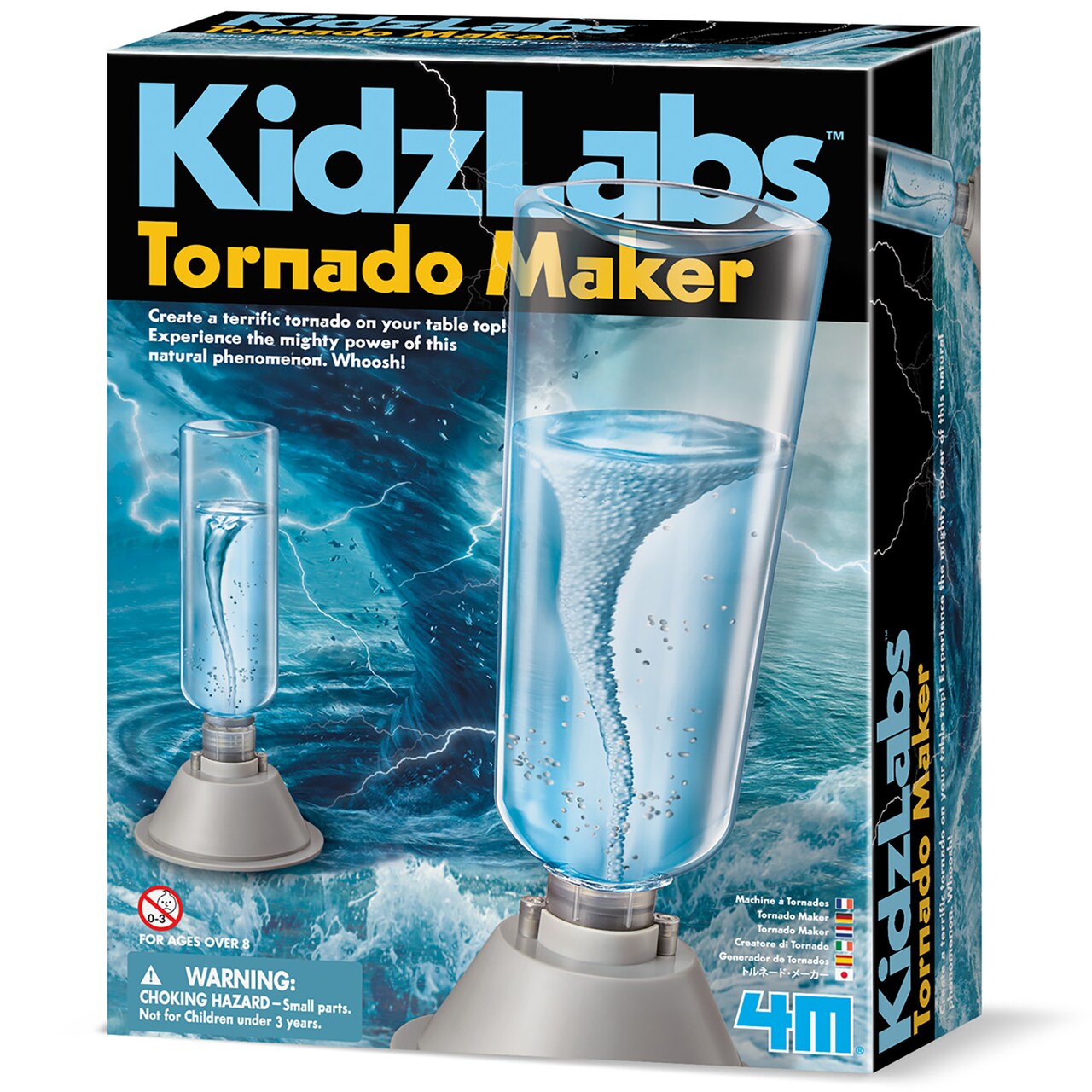 4M: KidzLabs: Tornado Maker - DIY A Battery Powered Tabletop Water Tornado, Empty Bottle Construction, STEM Science Craft & Activity Kit, Kids Age 8+